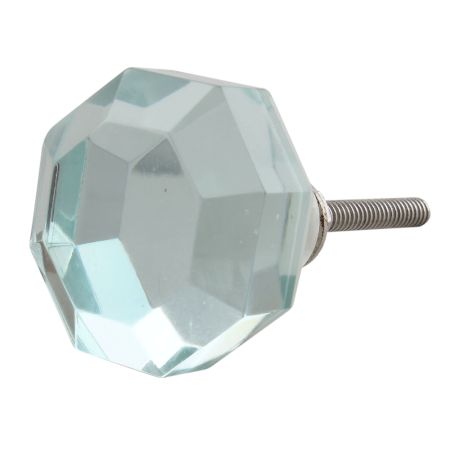 Silver Flat Octagon Dresser Glass Knob Online